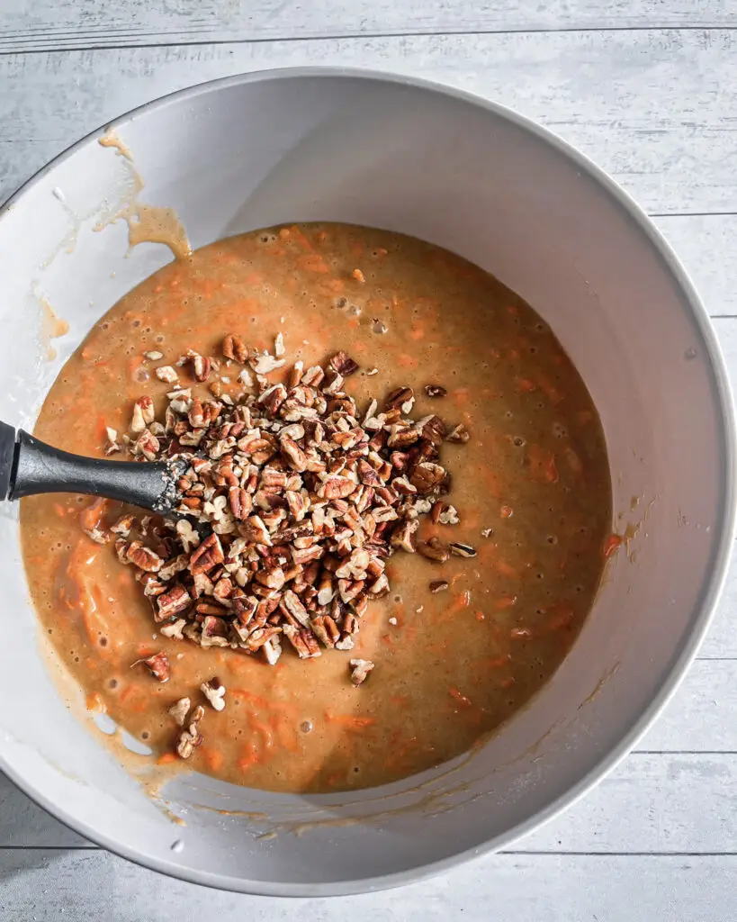 Eggless Carrot Cake with cream cheese frosting and can be made vegan dairy-free.