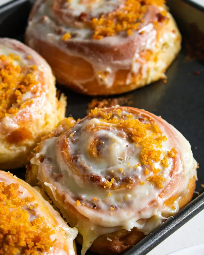 Eggless Carrot Cake Cinnamon Rolls