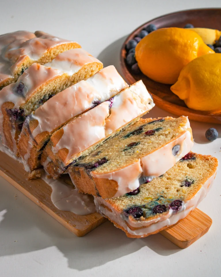 homemade lemon blueberry loaf eggless