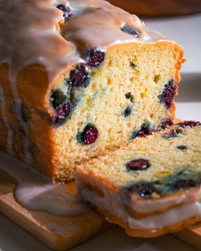 moist eggless lemon blueberry loaf