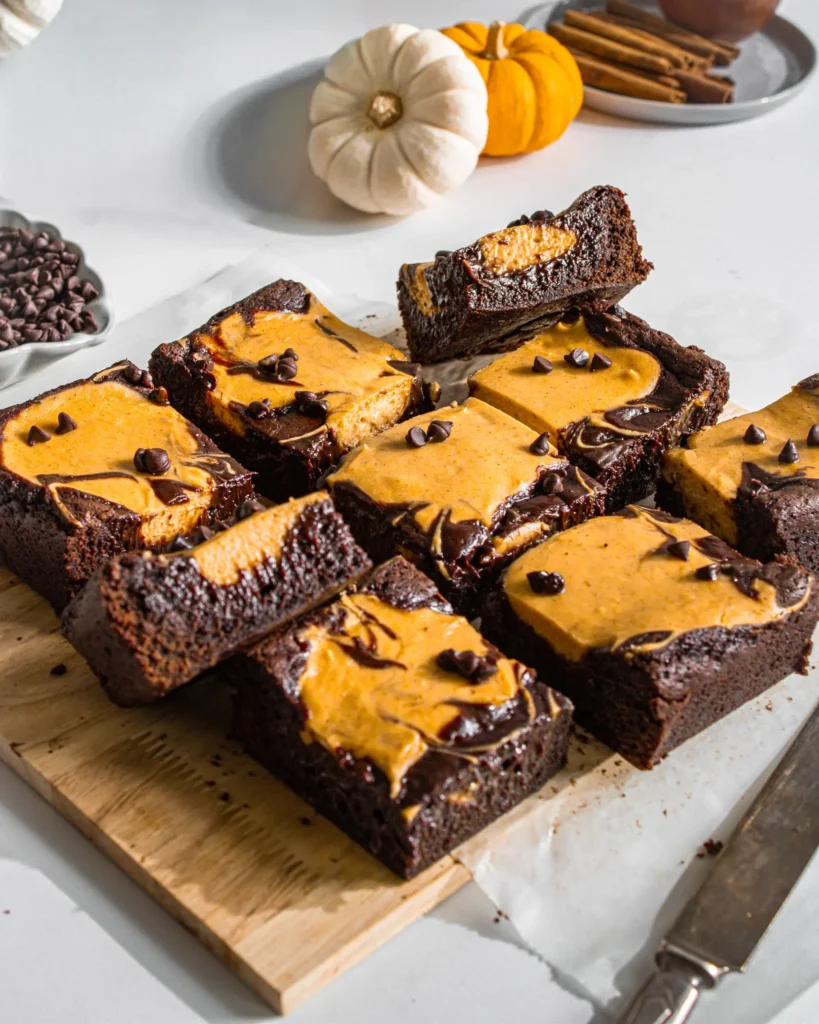 eggless and vegan Pumpkin Cheesecake Brownies for thanks giving and christmas