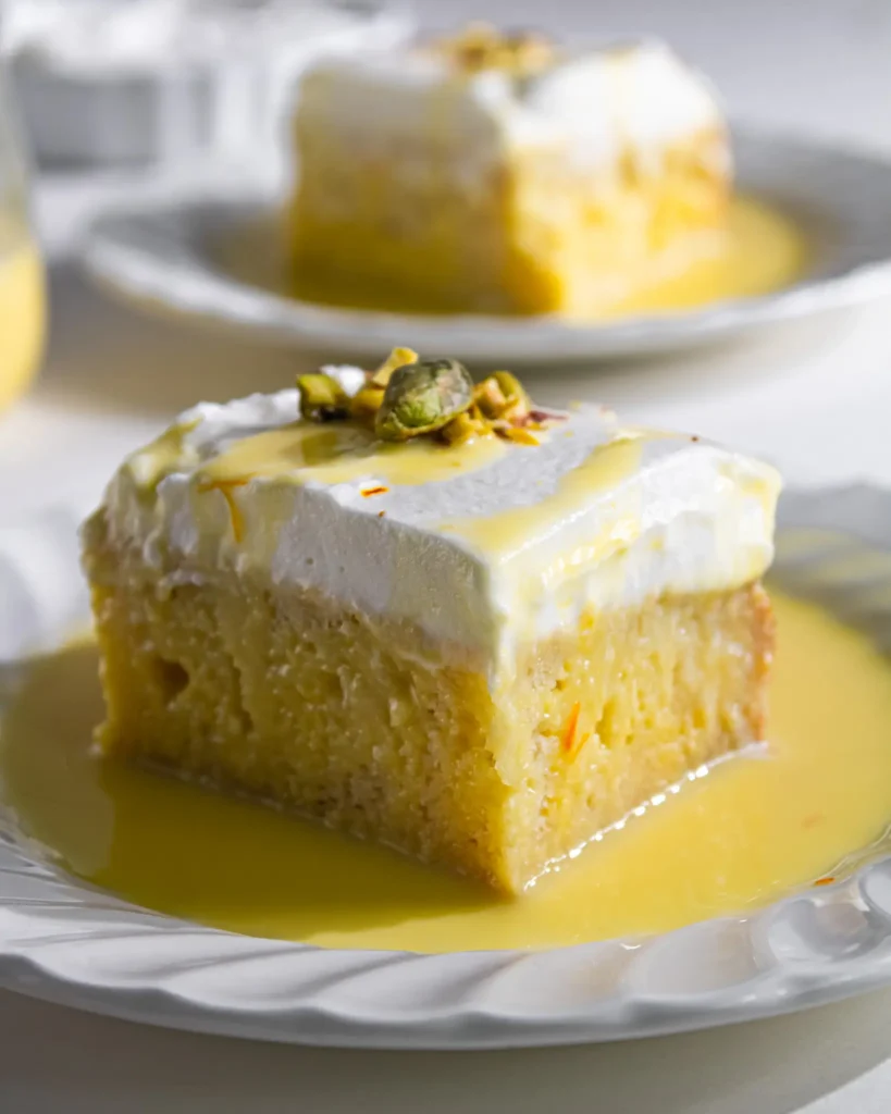 The Best Eggless Saffron Tres Leches Cake eggless and vegan (ras malai milk cake )