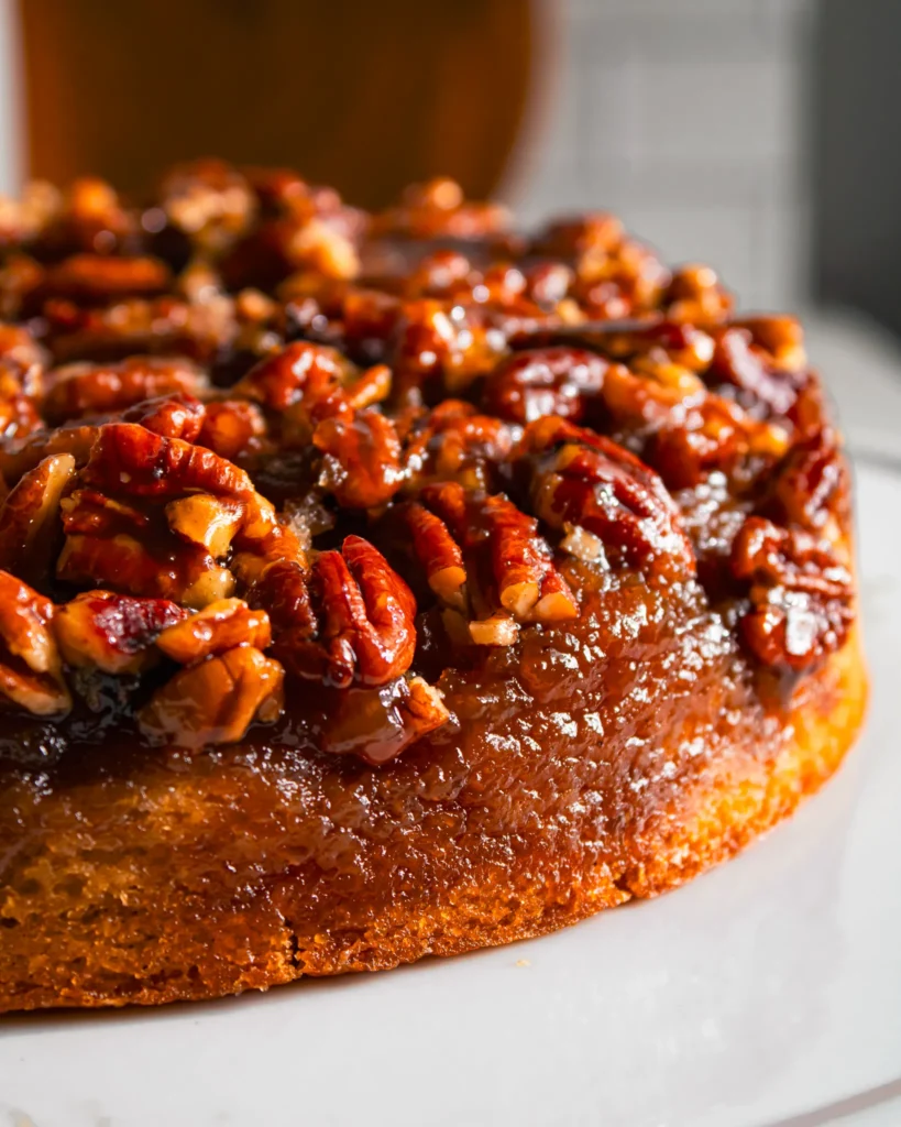 easy holiday dessert pecan upside-down cake